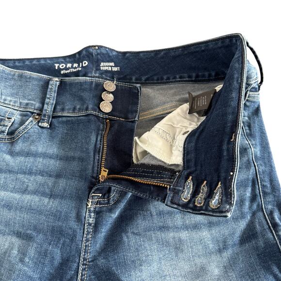 Torrid Women's Plus Petite Jegging Skinny High-Rise Jean Blue Grotto - Size 14P - Picture 7 of 10